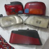 یک جفت چراغ جلو و یک جفت خطر عقب پراید.