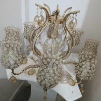 لوستر سالم و تمیز ۸ شاخه ۹ شعله|لوستر و چراغ آویز|قزوین, |دیوار