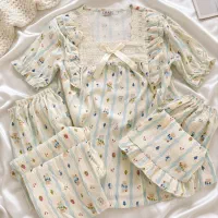 ست ۳ تیکه یقه گیپور موسلین