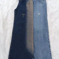 شلوار جین لی زنانه شافل بگ واید فول بگ نیم بگ|لباس|بیرجند, |دیوار