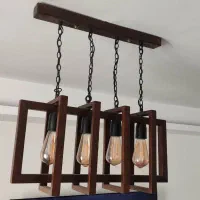 لوستر چوبی ۴ شعله