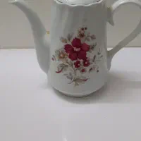 قوری پایه بلند طرح گل قدیمی سالم