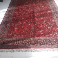 دو فرش ماشینی قرمز گوشتی و یک گبه