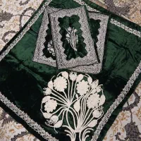 ست جا نمازی و ترمه رومیزی و سفره و طوری سفید