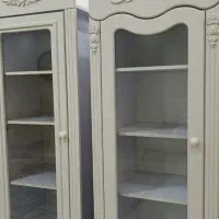 دو عدد بوفه MDF سفید با روکش وکیوم، در حد نو