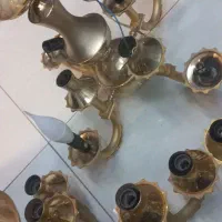 فروش لوستر طلایی طرح برنجی درحد نو|لوستر و چراغ آویز|شاهینشهر, دانشگاه آزاد شاهین شهر|دیوار