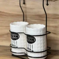 جاقاشق چنگال سرامیکی دوقلو