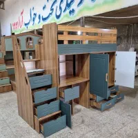تخت دو طبقه سایز نوجوان طرح یک نفره وکیوم کمددار|تخت و سرویس خواب|مشهد, خلق آباد سفلی|دیوار