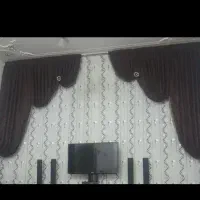 پرده سالون سه تیک قهوه ای