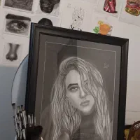 نقاشی چهره فقط و فقط500|تابلو، نقاشی، عکس|برازجان, |دیوار