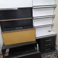 دکور چوبی سه تیکه و آینه و سرشور