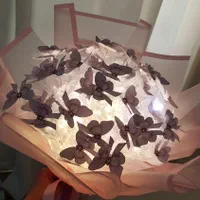 دسته گل پروانه ای و رز جاودان|گل مصنوعی|شیراز, ارم|دیوار