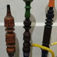 2 عدد قلیون چوب سرخ با یک تنه و شیشه|صنایع دستی و سایر لوازم تزئینی|گنبد کاووس, |دیوار