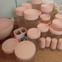 سرویس پلاسکو صورتی|ظروف نگهدارنده، پلاستیکی، یک‌بارمصرف|ایلام, |دیوار