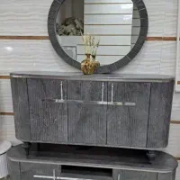 ست میز تلوزیون و آینه و کنسول سلطنتی تمام mdf