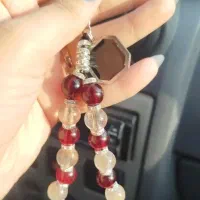 تسبیح زلف یار و خون رزینی گردنبند چشم و فلزی