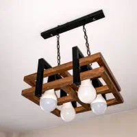 لوستر ، آویز چوبی فلزی