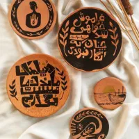 دیوارکوب سفالی طرح بانو