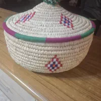 دو عددسبد حصیری دربدار ودسته دار