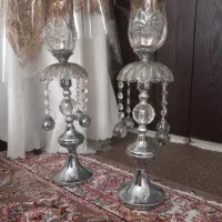شمعدان کریستال دارای آویز و لاله