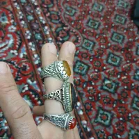 سه عدد انگشتر نقره اصل عقیق با تخفیف|جواهرات|بندر انزلی, ساحل قو|دیوار