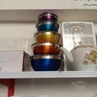 لگن استیل درب رنگی ضخیم