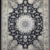 فرش ژاوا  بژ فیلی سورمه آیی|فرش|اصفهان, باغ دریاچه|دیوار