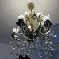 لوستر برنز در حد نو|لوستر و چراغ آویز|قم, باجک دو|دیوار