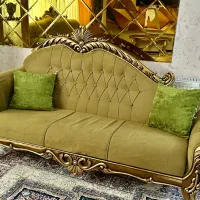 مبل نیمه سلطنتی ۸نفره همراه با تخت دونفره|مبلمان خانگی و میز عسلی|شیروان (خراسان), |دیوار