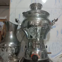 سماورگازی به همراه پارچ وکاسه وسینی وقندان|سماور، چای‌ساز، قهوه‌ساز|الوند, |دیوار