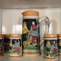 پارچ و لیوان طرح دار