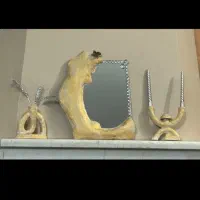 اینه و شمعدان پاپیه ماشه