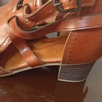 صندل چرم زنانه ،رنگ عسلی،سایز۳۸|کیف، کفش، کمربند|رشت, پل تالشان|دیوار