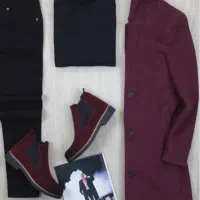 پالتو  و نیم بوت مردانه ۴۲ ست زرشکی اصل
