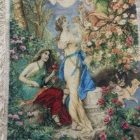 تابلو فرش ابریشم و پشم دستباف