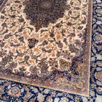 دو عدد فرش ابریشم قالی سلیمان آکبند