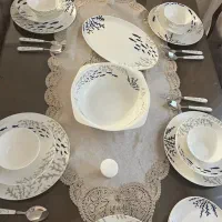 سرویس غذا خوری/لیوان لومینارک /چاقو/نیم لیوان/