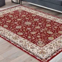 فرش ابریشم طرح شاه عباسی محتشم کاشان