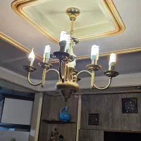 یک جفت لوستر ۸ شعله طلایی