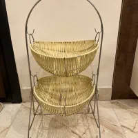 سبد سیب زمینی و پیاز استیل حصیری