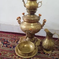 سماورذغالی برنجی سرویس کامل  قدیمی