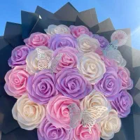 دسته گل روبانی|صنایع دستی و سایر لوازم تزئینی|اهواز, منبع اب|دیوار