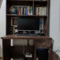 کتابخانه و میز کامپیوتر|کتابخانه، شلف، قفسه‌های دیواری|اندیشه, اندیشه فاز ۱|دیوار