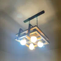 لوستر ، آویز چوبی فلزی|لوستر و چراغ آویز|اصفهان, چرخاب|دیوار