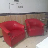 مبل چرم ، ۲ تا تکی ، خیلی محکم و راحت
