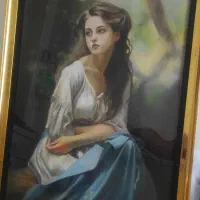 تابلو نقاشی پاستل گچی ( کار دست ) A1 با قاب