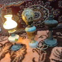 چراغ های گردسوز قدیمی و لامپی برنزی