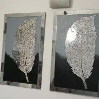 تابلو ایینه کاری طرح پر|صنایع دستی و سایر لوازم تزئینی|بندر انزلی, معلم|دیوار