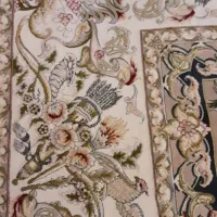 دو عدد فرش ۹ متری طرح شکارگاه رنگ نسکافه ای