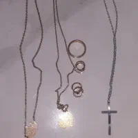 زنجیر نقره با پلاک و دوعدد زنجیر پلاک اب طلا|جواهرات|اصفهان, خانه اصفهان|دیوار